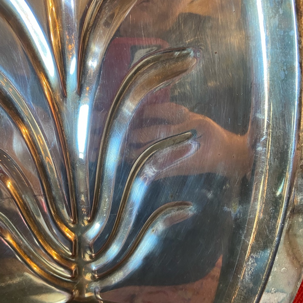 Vintage silver plate footed meat platter, thanksgiving - Picture 4 of 7
